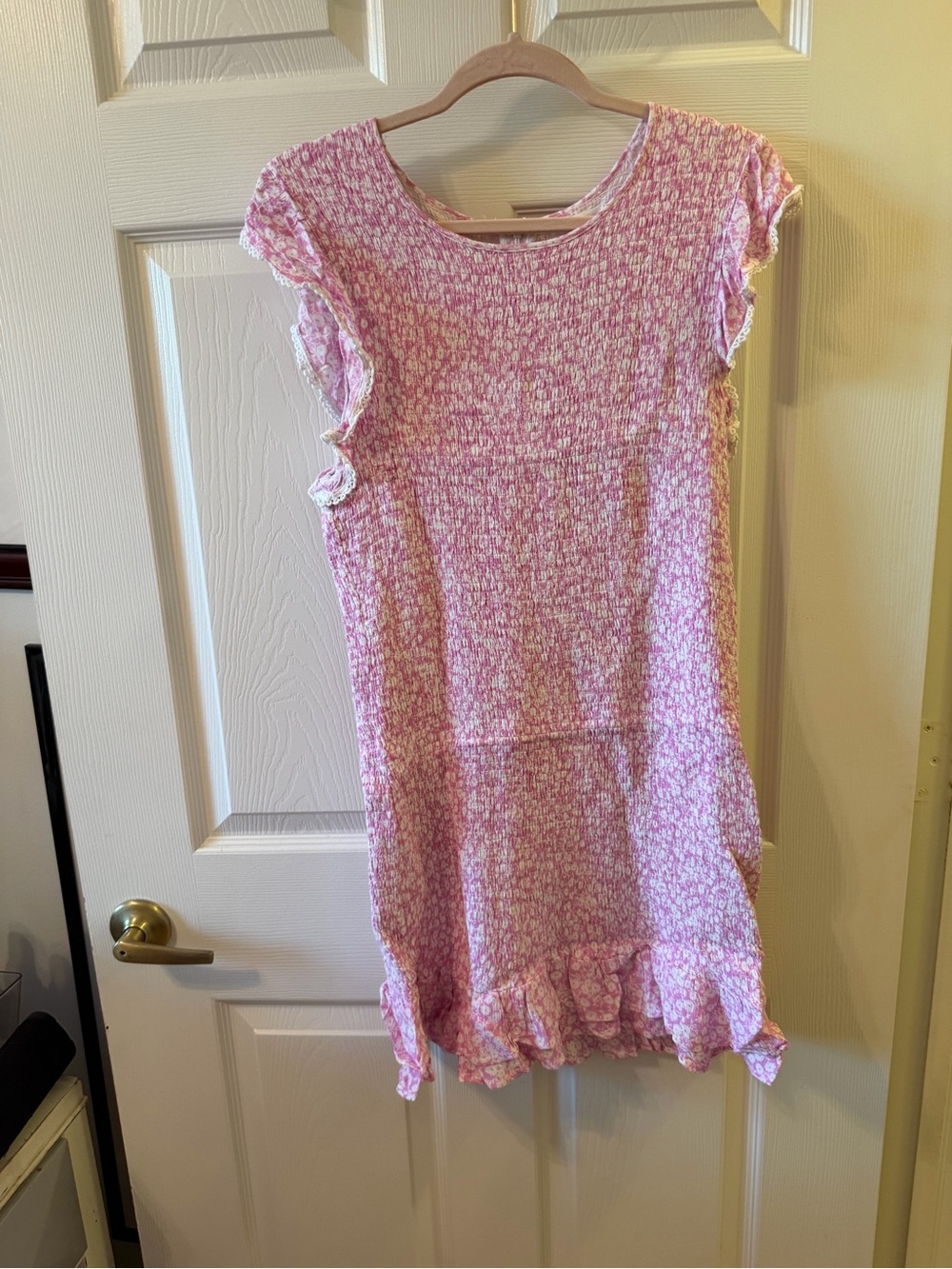 Lost + Wander Pink Floral Ruffle Mini Dress